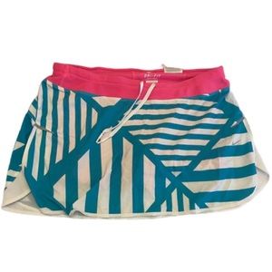 Nike Dri Fit Blue, White and Hot Pink Stripe Skort